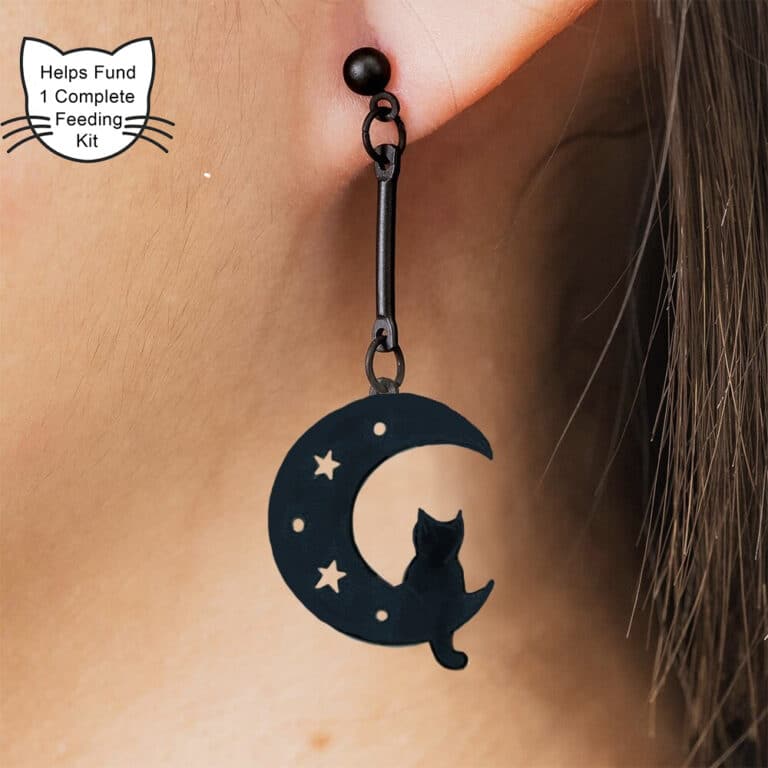Purrfect Start -I Love You To the Moon and Back Cat Earrings- Saving The Tiniest Of Lives