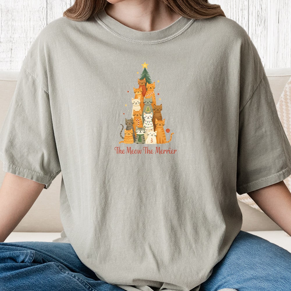 Comfort Colors The Meow The Merrier Vintage Washed Tee - Sandstone