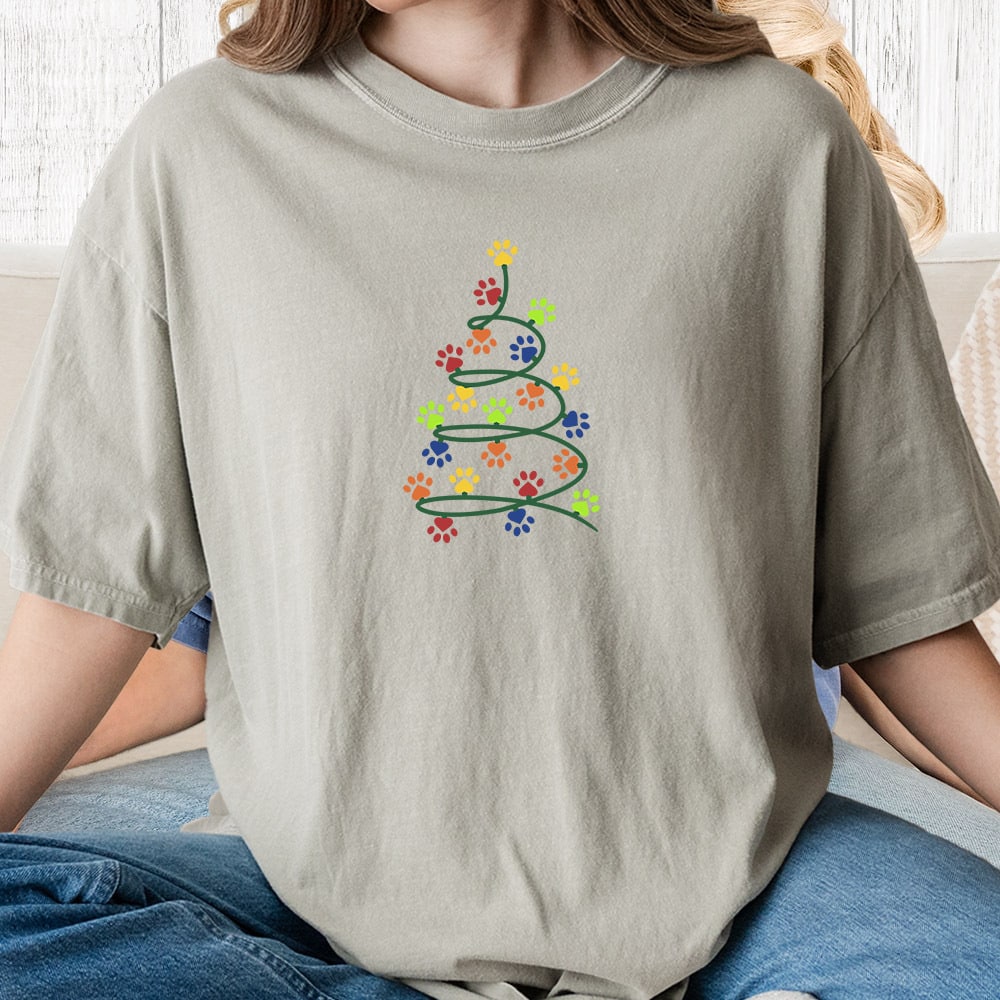 Comfort Colors  Holiday Spiral Tree Vintage Washed Tee - Sandstone