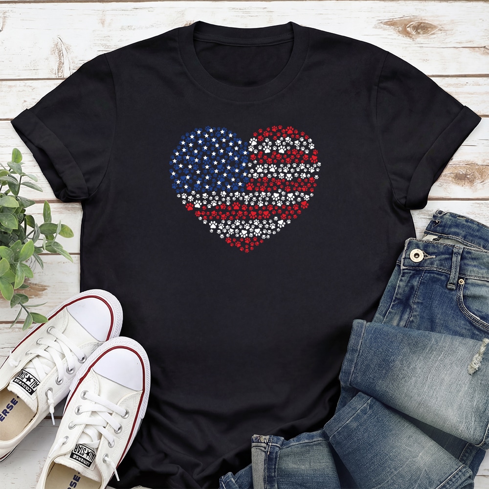 Heart of Pawtriotism Standard Tee Black