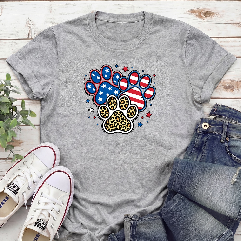 Pawty In The USA Standard Tee Heather Grey