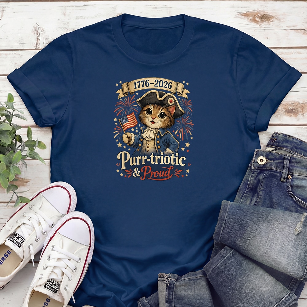 Purr-triotic & Proud Standard Tee Navy