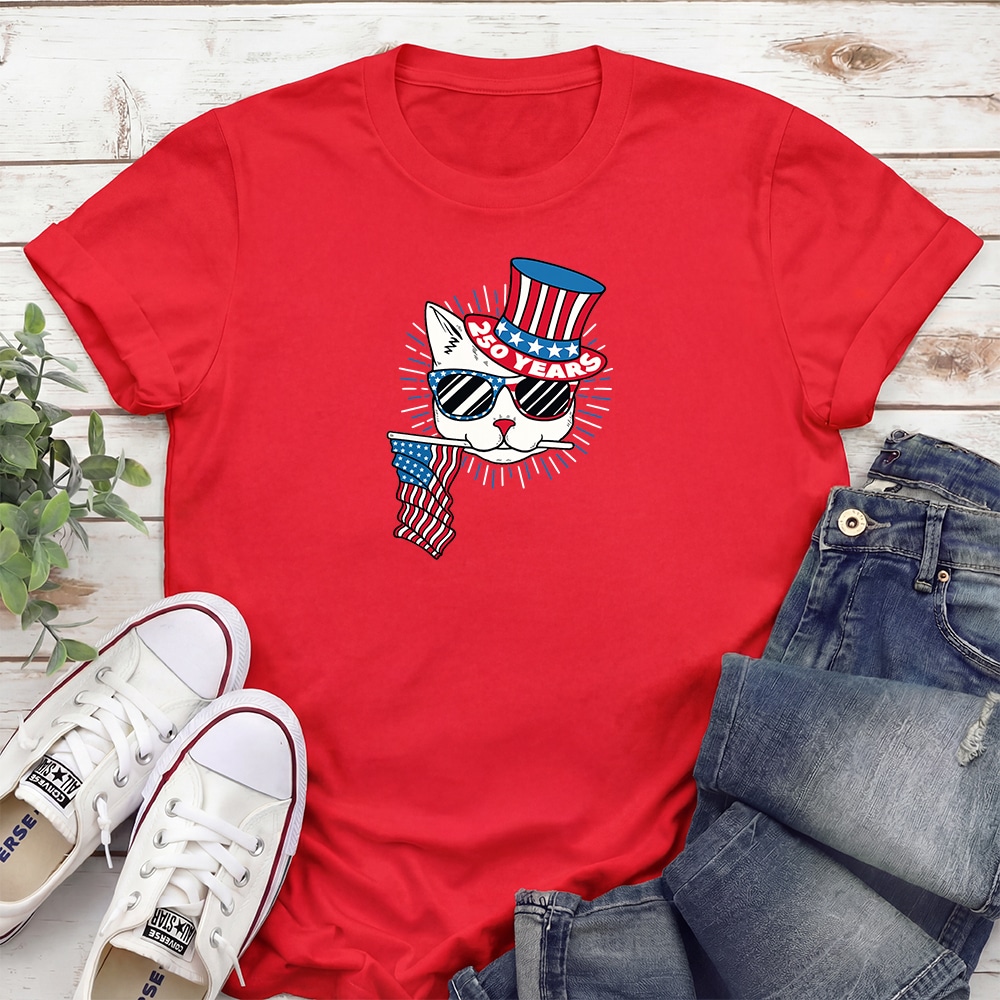 Red, White & Meow – 250 Years Standard Tee Red