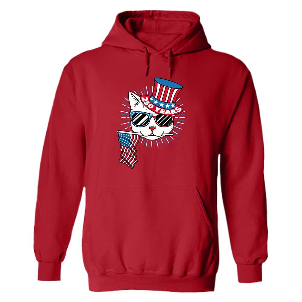 Red, White & Meow – 250 Years Hoodie Red